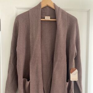 Kerisma Miko Cardigan Sweater: Taupe (S/M)
